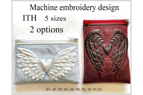 Angel Wings Cosmetic Bag Embroidery Design Review