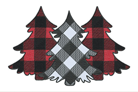 Christmas Tree Buffalo Plaid Embroidery Design Review