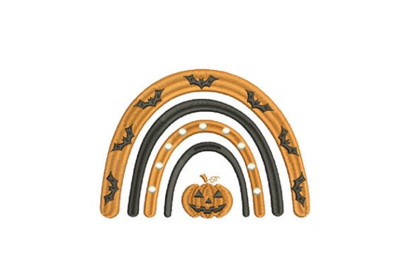 Halloween Boho Rainbow: A Cozy Seasonal Embroidery Design