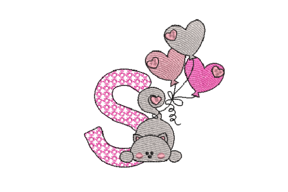 Letter S Cat Sketch: A Designer's Take for Gift Crafting