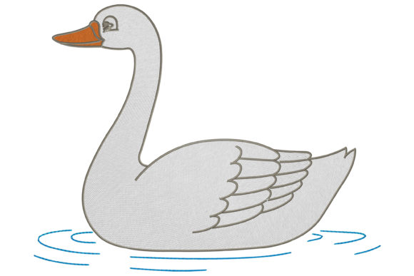 Swan in the Lake Embroidery Design for Your Shop